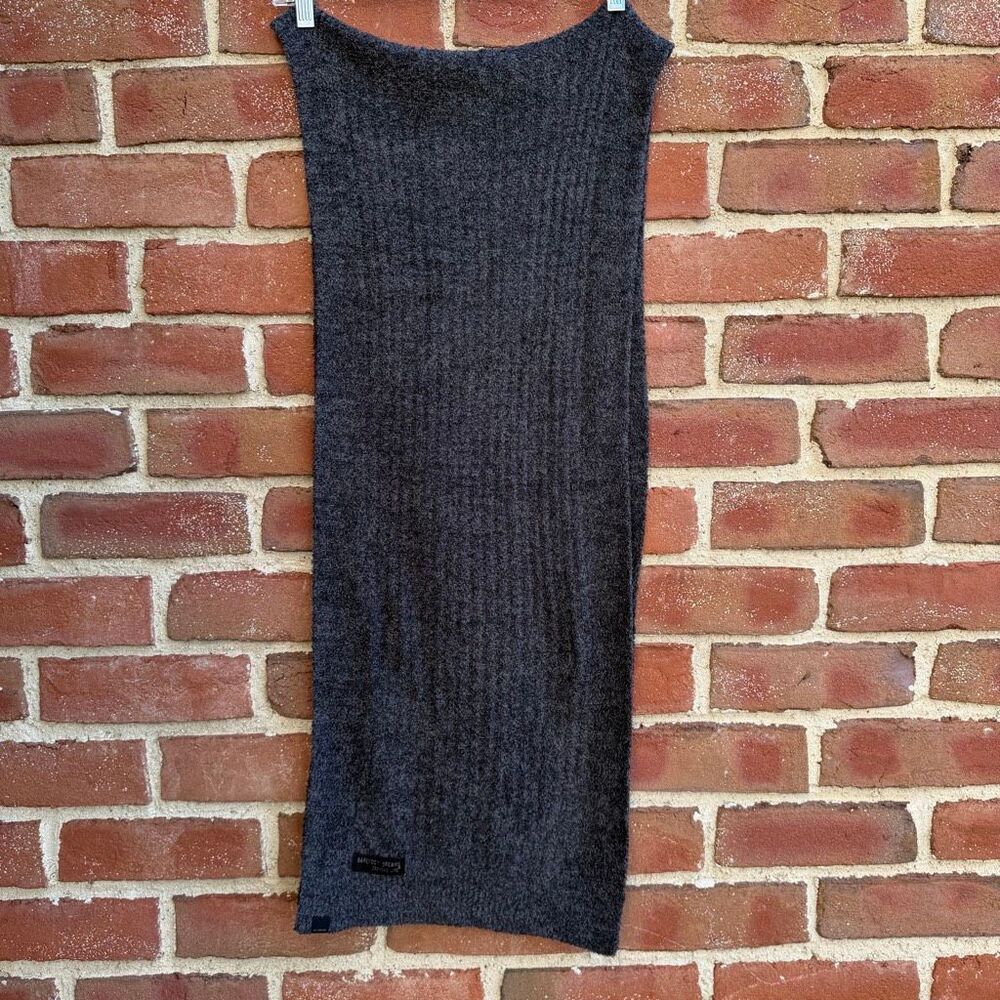 Barefoot Dreams Women's CozyChic Lite Ribbed Knit Scarf Dark Gray NWOT